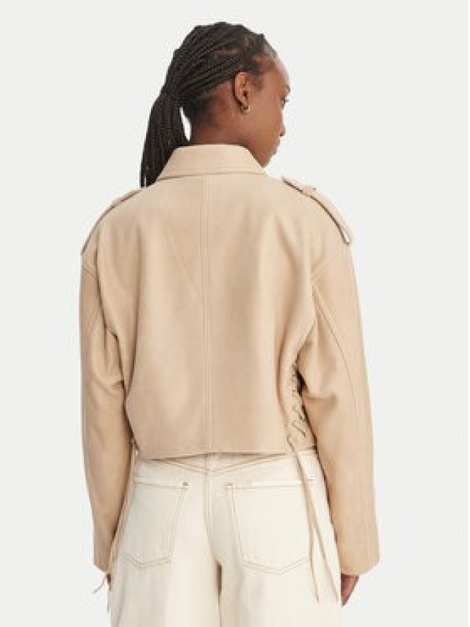 BOSS Kurtka skórzana C_Salace 50554143 Beżowy Regular Fit