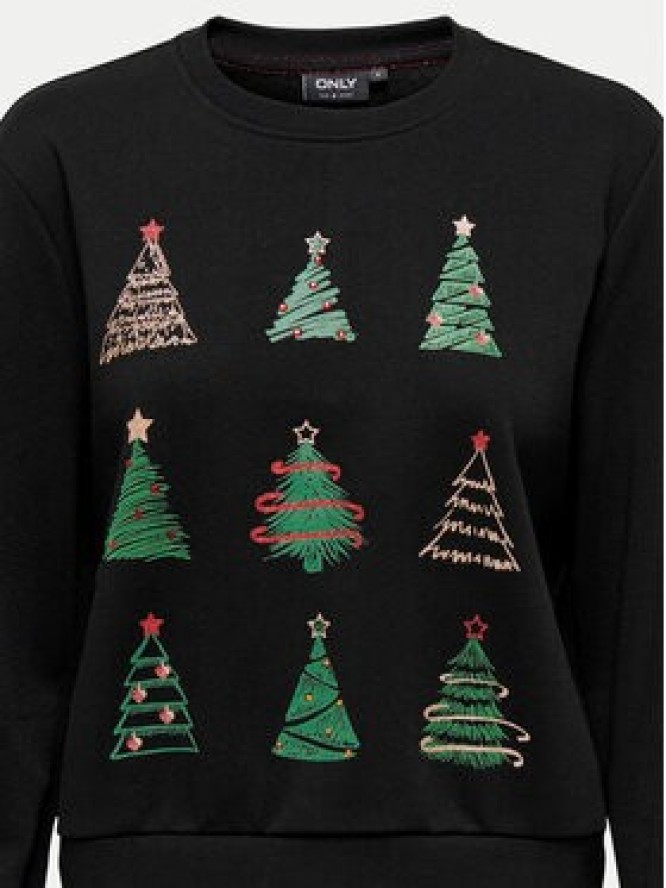 ONLY Bluza Yda Xmas 15270956 Czarny Regular Fit