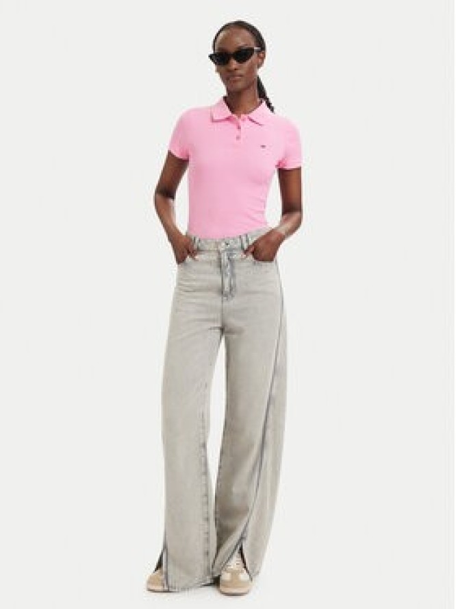 Tommy Jeans Polo DW0DW22327 Różowy jasny Slim Fit