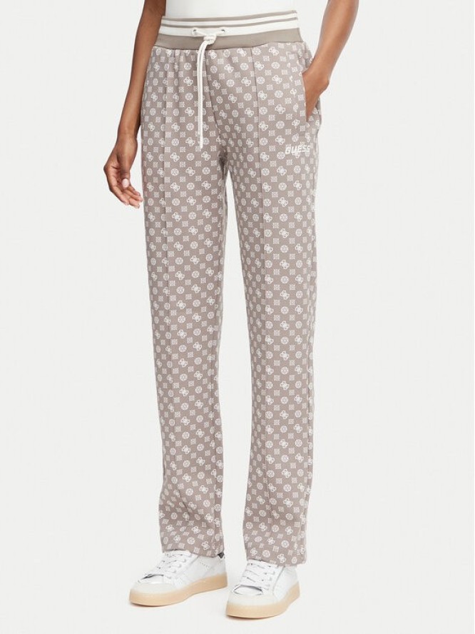 Guess Spodnie dresowe V5YB20 KB212 Brązowy jasny Regular Fit