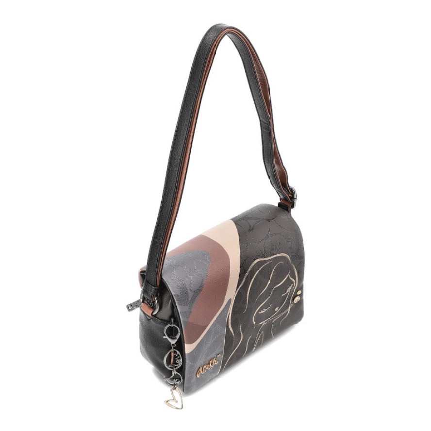 Stylowa Brązowa Torebka Damska Z Klapką Anekke