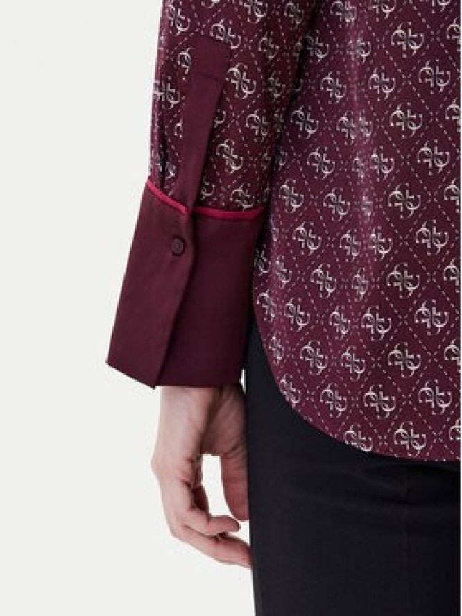 Guess Koszula W4YH47 WF1T2 Bordowy Regular Fit
