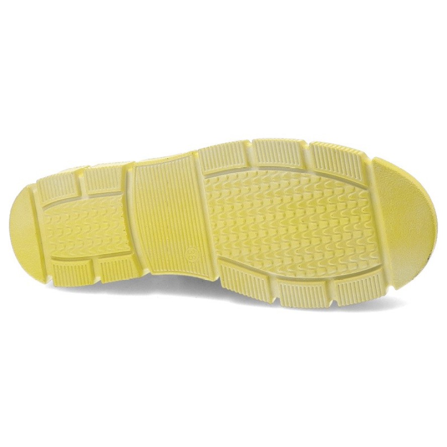 Żółte Półbuty Maciejka Modne Obuwie Damskie