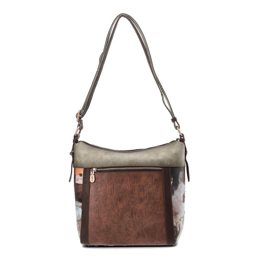 Brązowa Torebka Anekke Modna Listonoszka Damska