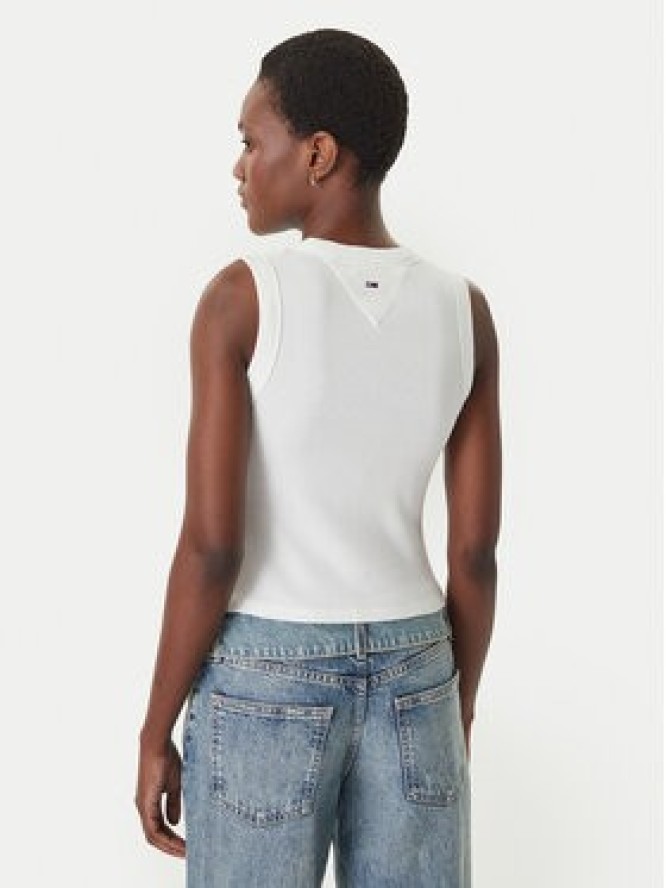 Tommy Jeans Top DW0DW22577 Biały Slim Fit
