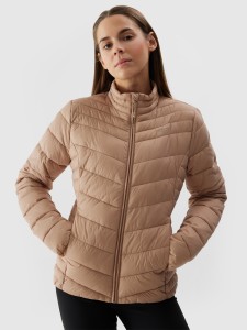 4F Kurtka puchowa z wypełnieniem z recyklingu damska - beżowa S