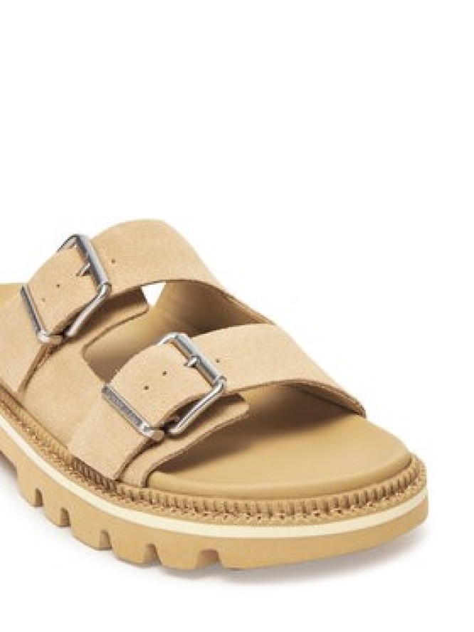 Tommy Jeans Klapki Tjw Double Strap Sandal Suede EN0EN02797 Brązowy