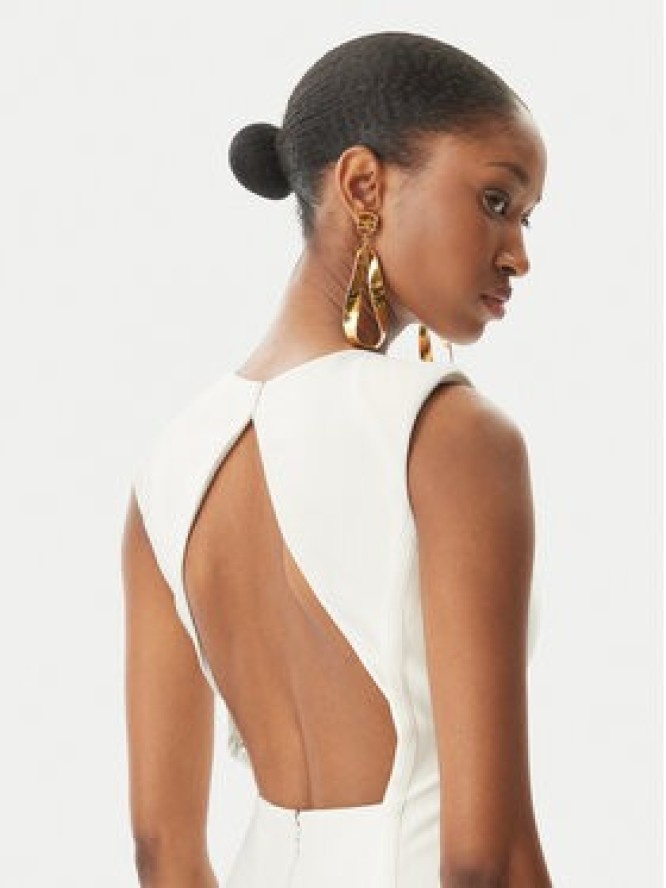 Elisabetta Franchi Sukienka koktajlowa AB76252E2 360 Biały Slim Fit
