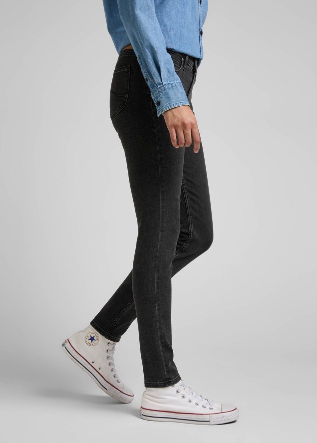LEE SCARLETT DAMSKIE SPODNIE JEANSOWE BLACK MID STONE L526EPMU 112320154