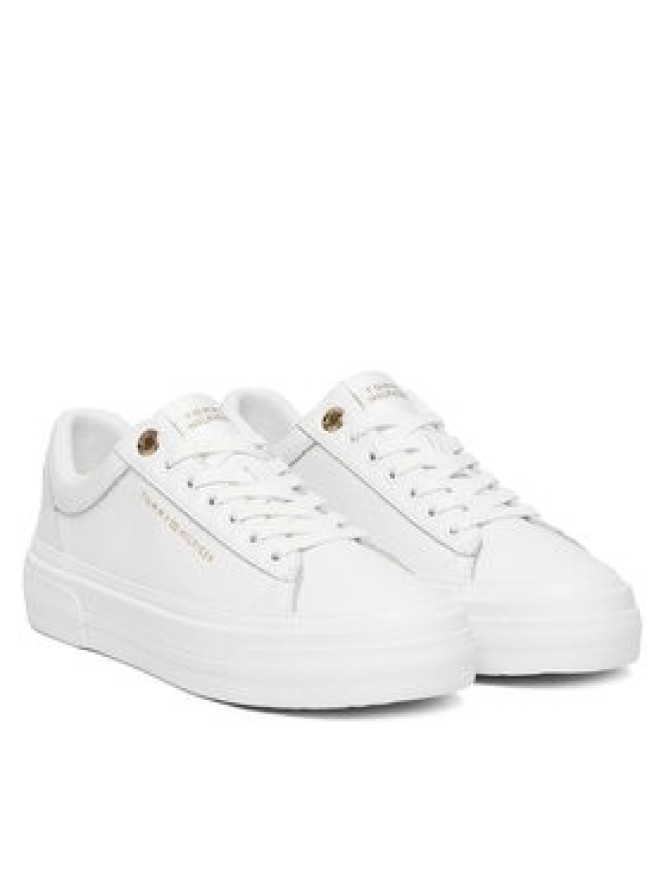 Tommy Hilfiger Sneakersy Th Foxing Platform Leather FW0FW09018 Biały