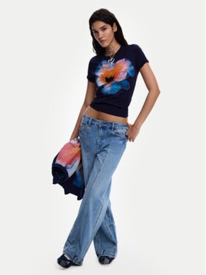 Desigual T-Shirt Estocolmo 26SWTK03 Granatowy Regular Fit