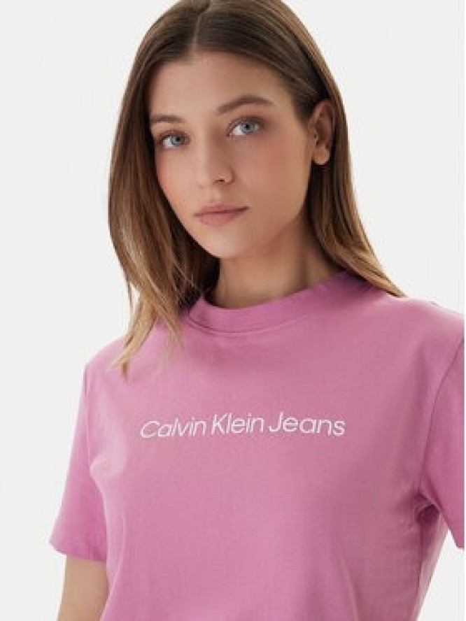Calvin Klein Jeans T-Shirt LV047C912G Różowy Regular Fit