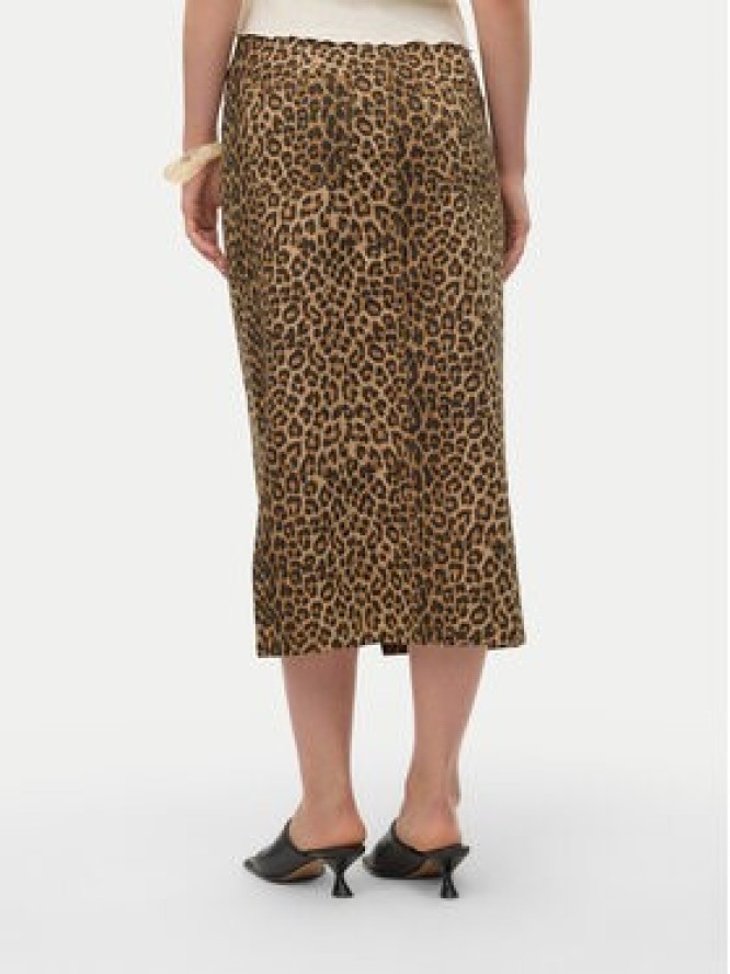 Vero Moda Spódnica jeansowa Veri 10331065 Brązowy Regular Fit