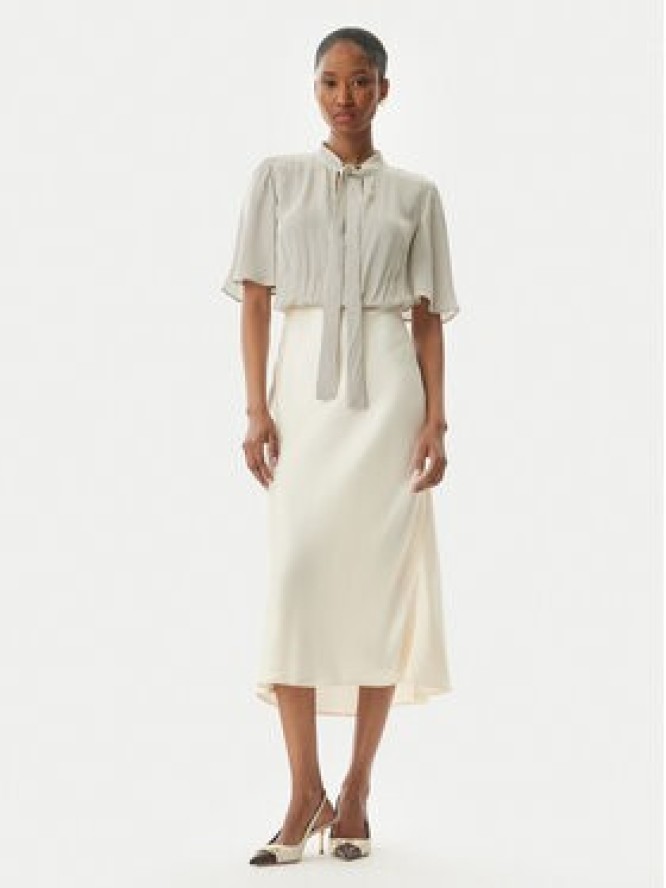 Elisabetta Franchi Sukienka koktajlowa AB85752E2 E84 Beżowy Regular Fit