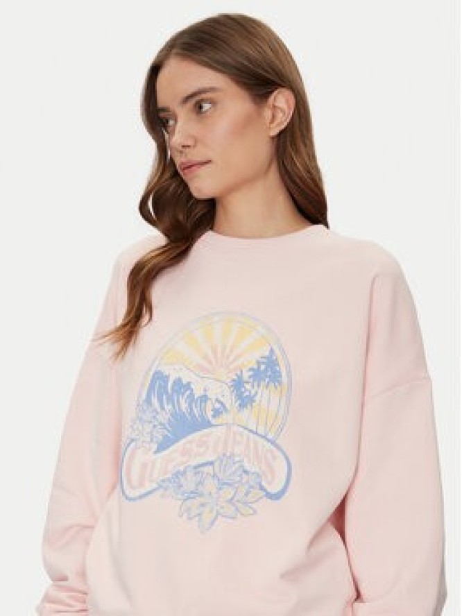 Guess Bluza W5GQ16 K68I4 Różowy Regular Fit