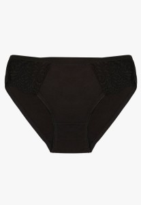 Czarne Gładkie Majtki Figi z Bawełny Venessila