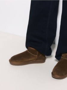 Zamszowe śniegowce - beżowy