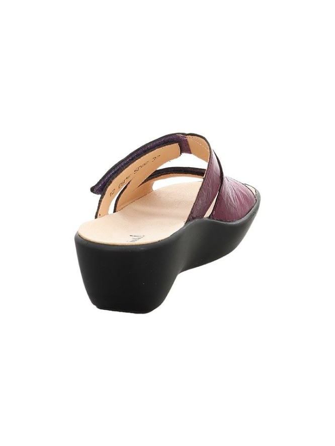 Think! Skórzane klapki w kolorze różowym na koturnie rozmiar: 40