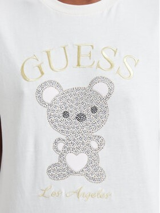 Guess T-Shirt V6BI28 K9360 Kremowy Regular Fit