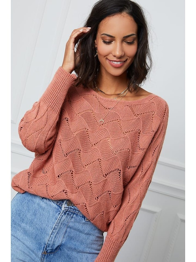 L'armoire de Suzette Sweter w kolorze łososiowym rozmiar: 36/38