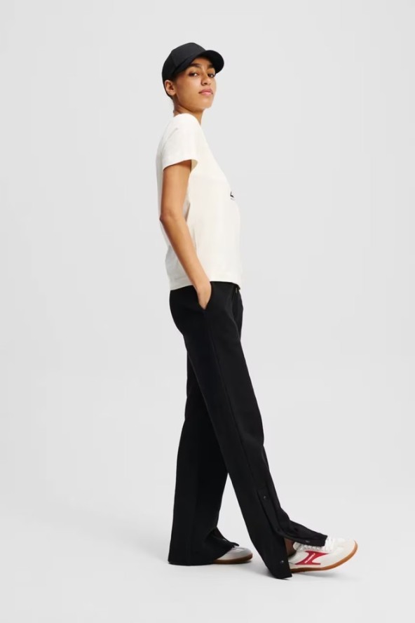 KARL LAGERFELD Beżowy damski t-shirt Ikon Sketch Choupette, Rozmiar XS