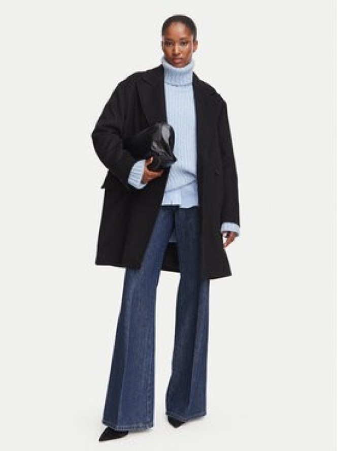 BOSS Płaszcz wełniany C_Calesarina 50568506 Czarny Regular Fit