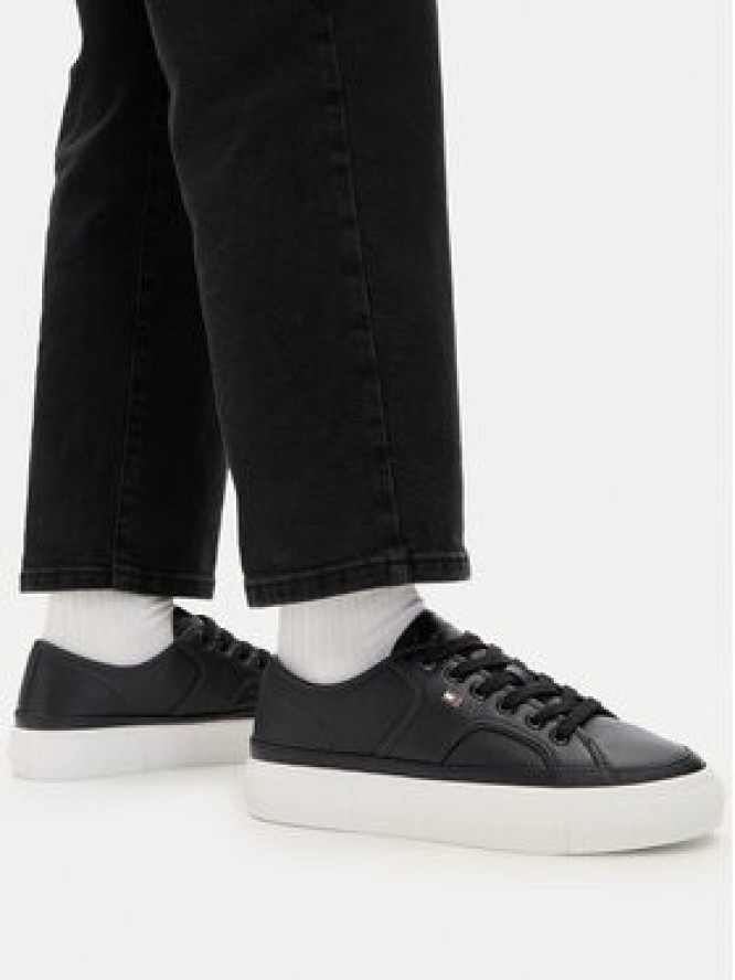 Tommy Hilfiger Sneakersy Platform Vulc Piping Ltr FW0FW09393 Czarny