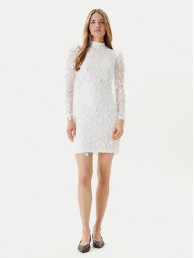 YAS Sukienka koktajlowa 26030914 Biały Slim Fit
