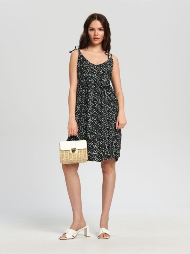 Sukienka mini na ramiączkach - wielobarwny