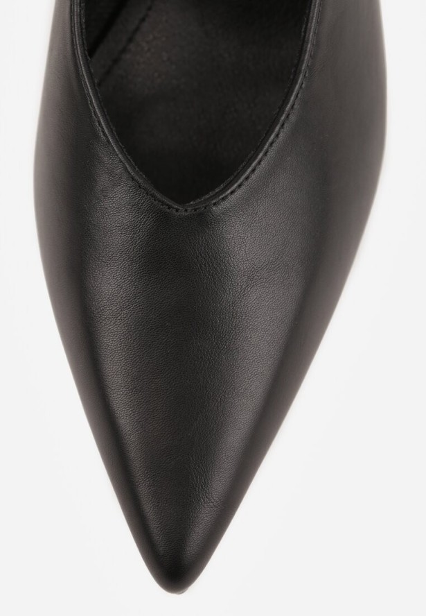 Czarne Czółenka Sandały Vices na Szpilce Slingback Kolliva