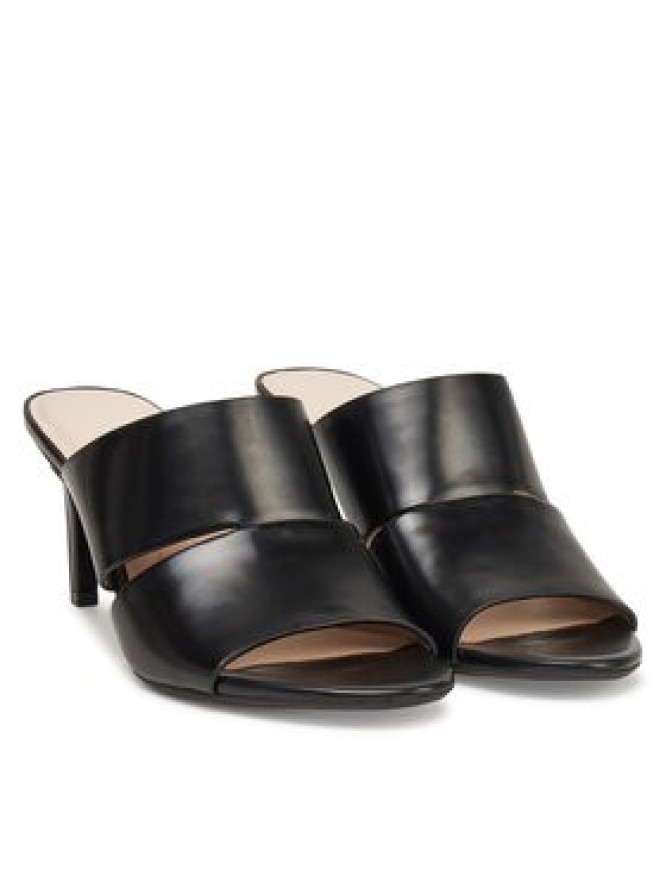 Calvin Klein Klapki Heel Mule 70 - Lth 2 Straps HW0HW02460 Czarny