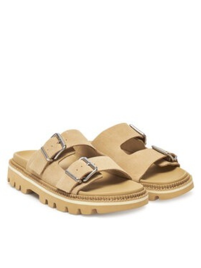 Tommy Jeans Klapki Tjw Double Strap Sandal Suede EN0EN02797 Brązowy
