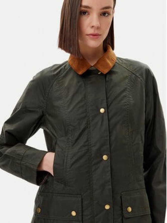 Barbour Kurtka przejściowa Beadnell Wax LWX0827OL51 Zielony Regular Fit