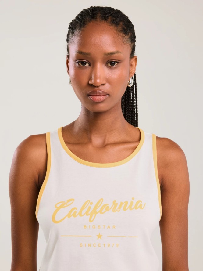 Koszulka damska na ramiączkach kremowa Witalina 102