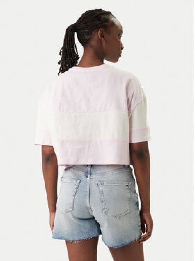 Tommy Jeans T-Shirt Badge Colour-Blocked DW0DW18706 Różowy Oversize