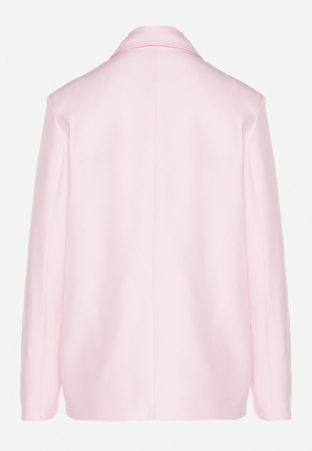 Różowa Marynarka z Ozdobnym Wiązaniem Lenirin