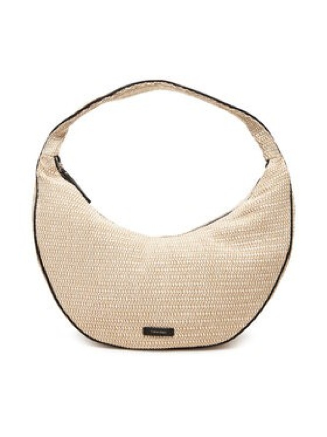 Calvin Klein Torebka Pinched Raffia Large Shoulder Ba LV04F3060G Beżowy