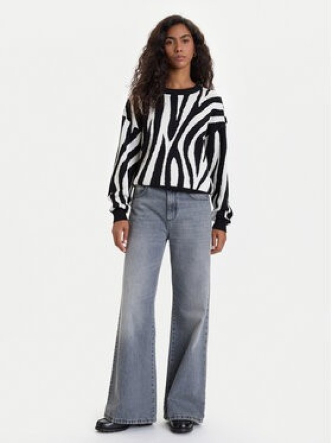 Vero Moda Sweter Siljeanimal 10330808 Biały Regular Fit