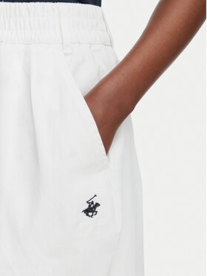 Beverly Hills Polo Club Szorty materiałowe P-SS26W-B576580 Biały Regular Fit