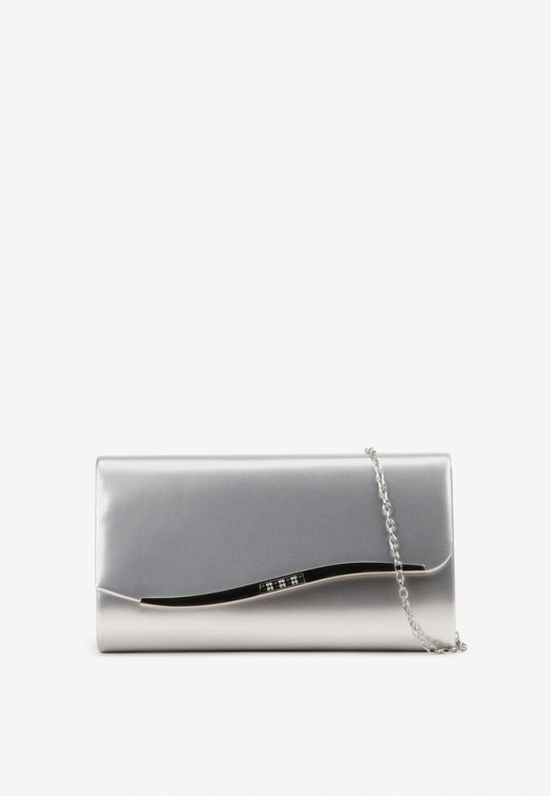 Srebrna Torebka Kopertówka z Dodatkowym Łańcuszkiem na Ramię Iredi
