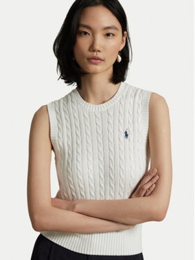 Polo Ralph Lauren Sweter 211971882001 Biały Slim Fit