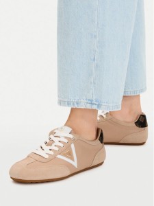 Guess Sneakersy FLTREL LEA12 Beżowy