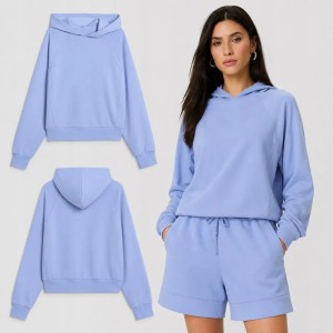 BLUZA DAMSKA 4F DRESOWA NIEROZPINANA Z KAPTUREM Z MODALEM KOLOR NIEBIESKI