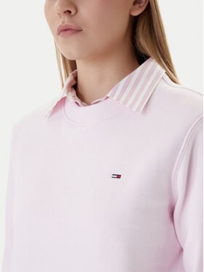 Tommy Jeans Bluza Flag DW0DW19959 Różowy Regular Fit