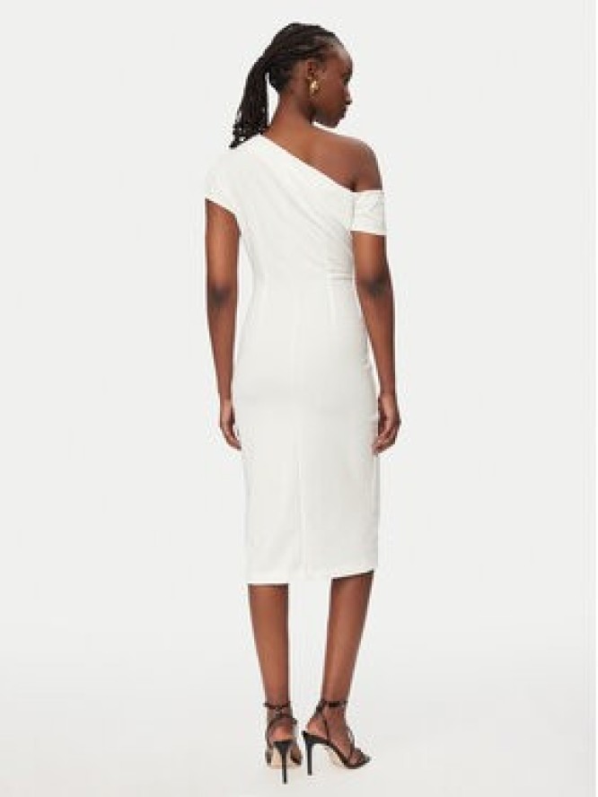 Rinascimento Sukienka koktajlowa CFC0127793003 Biały Slim Fit