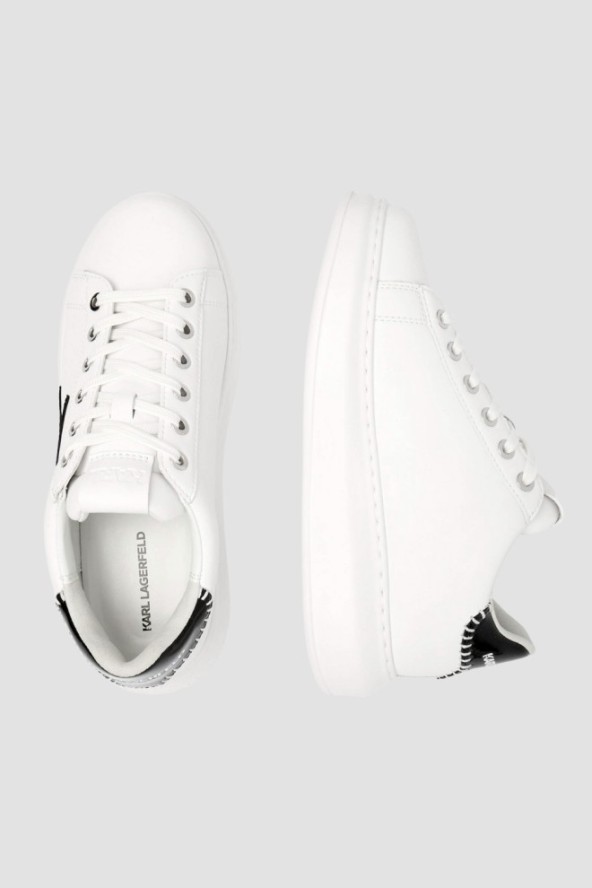 KARL LAGERFELD Białe damskie sneakersy skórzane Kapri Karl NFT Lo Lace, Rozmiar 37