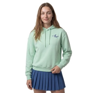 Damska bluza tenisowa z kapturem Siroko Newport-W Light Green