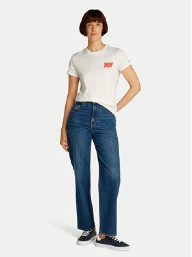 Tommy Jeans T-Shirt Bubble DW0DW21338 Biały Regular Fit