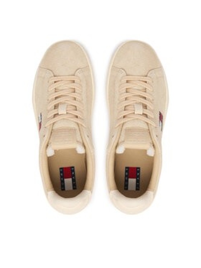 Tommy Jeans Sneakersy Logo Suede Archive EN02985 Beżowy