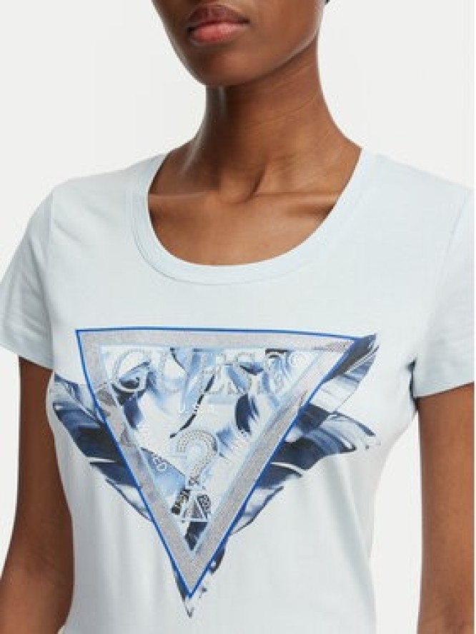 Guess T-Shirt W6GI11 K3026 Niebieski jasny Regular Fit